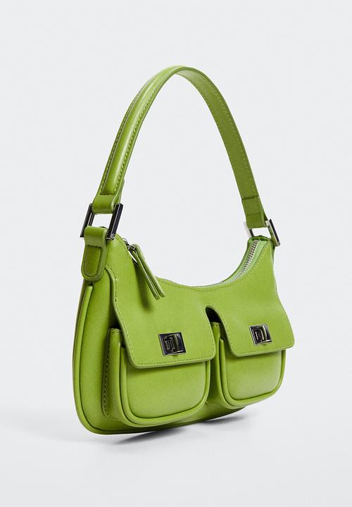 MANGO - Shoulder bag pockets - olive green