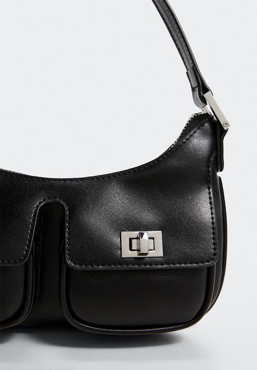 MANGO - Shoulder bag pockets - black