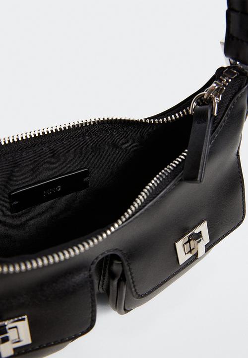 MANGO - Shoulder bag pockets - black