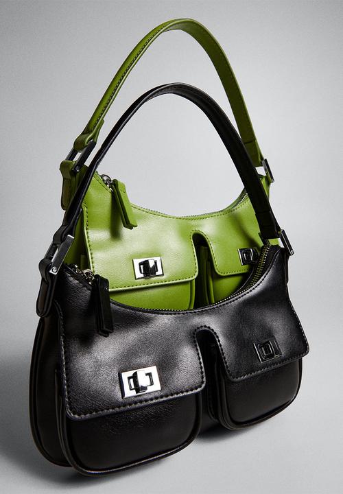 MANGO - Shoulder bag pockets - black