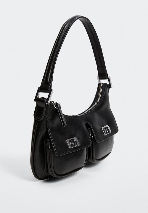 MANGO - Shoulder bag pockets - black