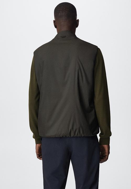 MANGO - Waistcoat nadast - khaki 