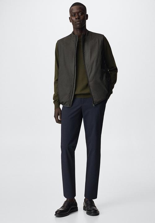 MANGO - Waistcoat nadast - khaki 
