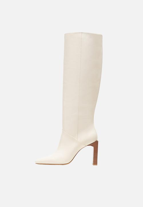 MANGO - Mary knee high boot - white