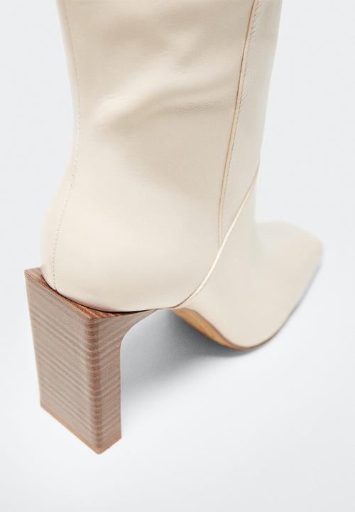 MANGO - Mary knee high boot - white