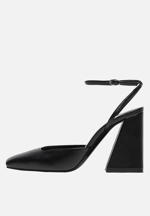 MANGO - Disco ankle strap heel - black