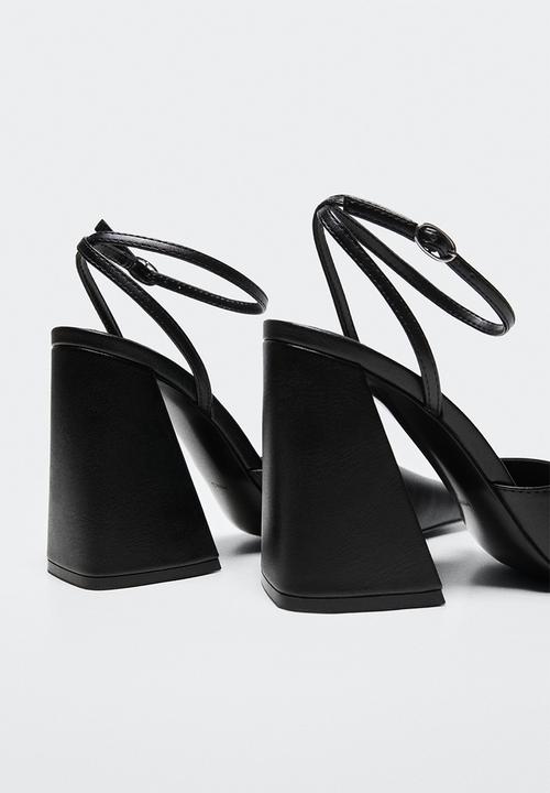 MANGO - Disco ankle strap heel - black
