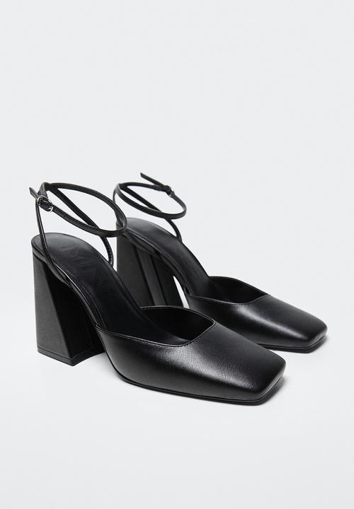 MANGO - Disco ankle strap heel - black