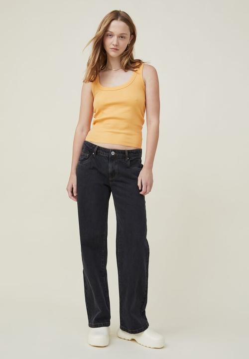 Cotton On - Low rise straight jean asia fit - black ink