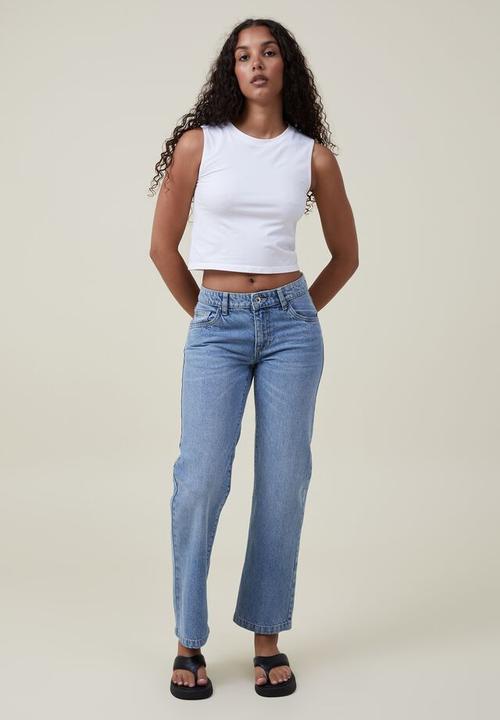 Cotton On - Low rise straight jean asia fit - bells blue