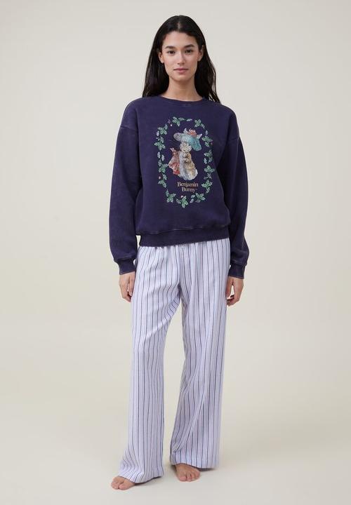 Lounge crew neck fleece - lcn peter rabbit/benjamin bunny garden