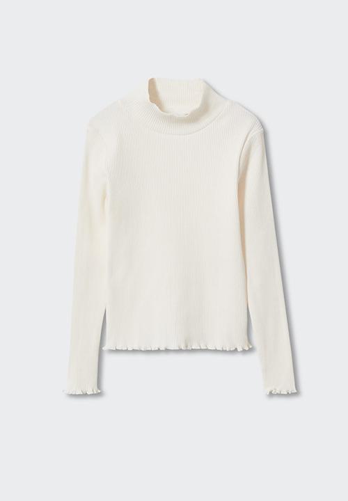 MANGO - T-shirt turborib - natural