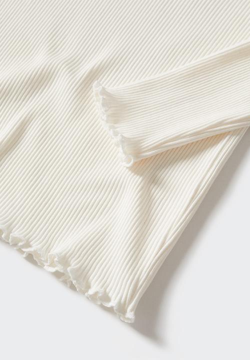 MANGO - T-shirt turborib - natural
