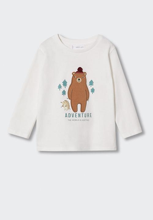 MANGO - T-shirt oso - white