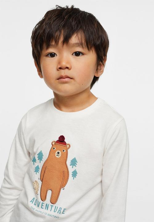 MANGO - T-shirt oso - white