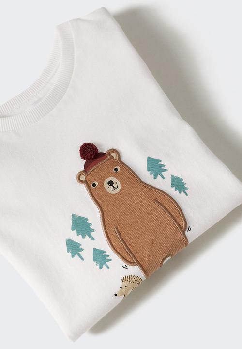 MANGO - T-shirt oso - white