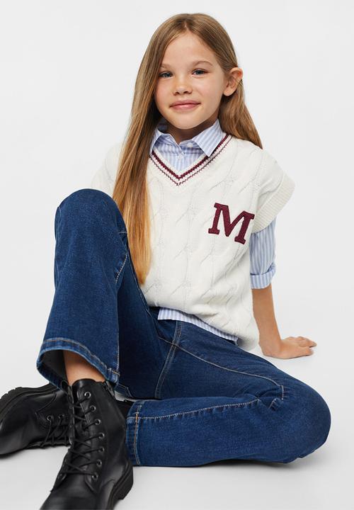 MANGO - Waistcoat varsity - beige
