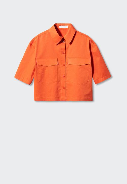 MANGO - shirt pop-h -H - orange