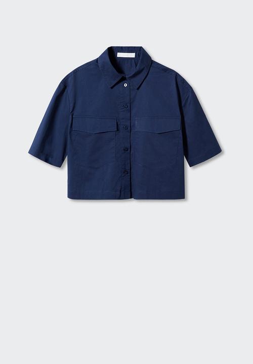MANGO - Shirt pop-h - navy