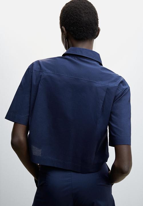 MANGO - Shirt pop-h - navy