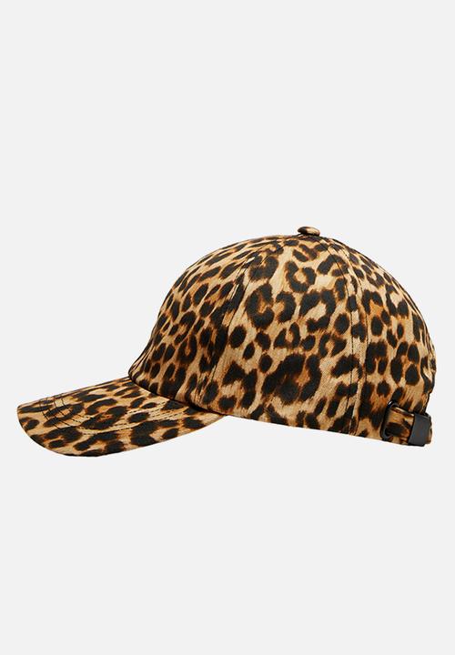 MANGO - Animal-print cap - brown