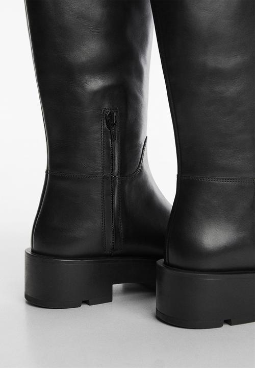 MANGO - Blan knee length boot - black