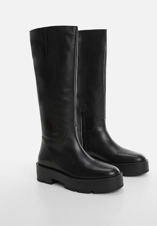 MANGO - Blan knee length boot - black
