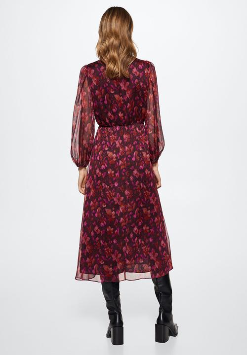 MANGO - Dress winona - dark red