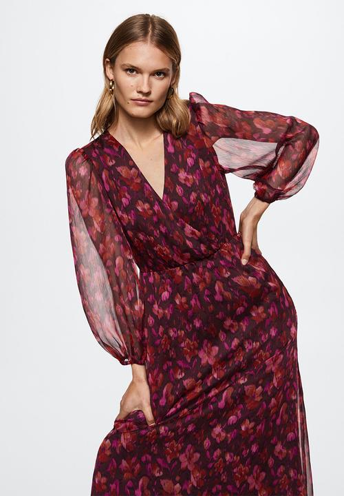 MANGO - Dress winona - dark red