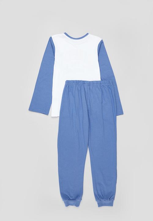 Superbalist - Boys winter pj set - white & blue