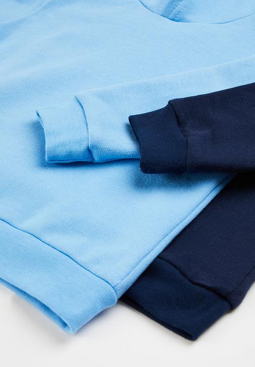 Superbalist - 2 pack plain hoody - navy & light blue