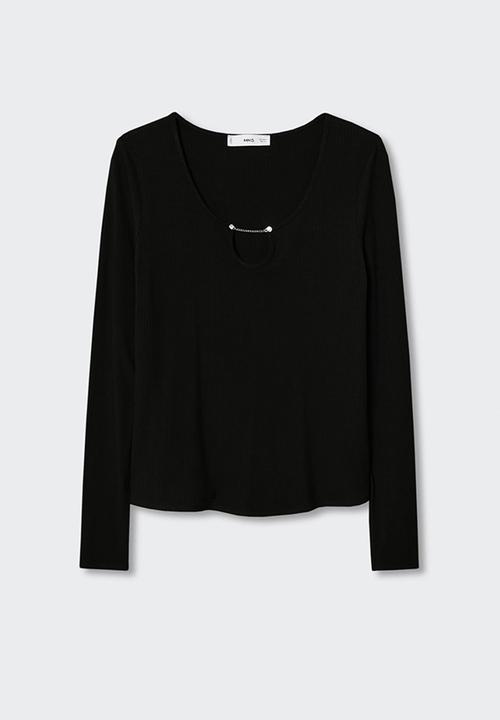 MANGO - T-shirt joya - black
