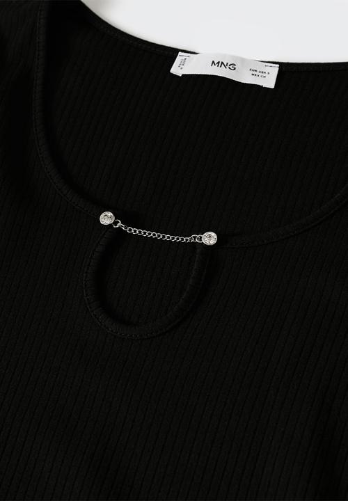 MANGO - T-shirt joya - black