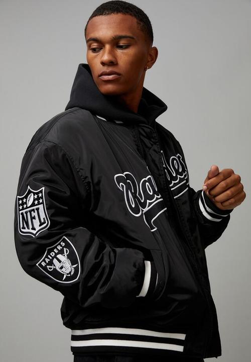 Cotton On - Nfl bomber jacket - lcn nfl raiders black/white