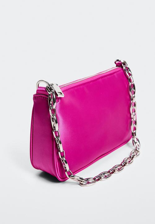 MANGO - Satin chain bag - fuchsia