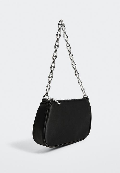 MANGO - Satin chain bag - black