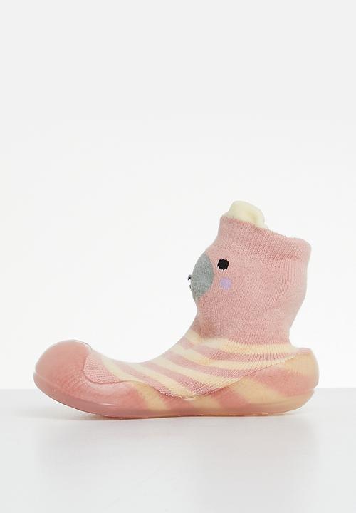 Pop Candy - Baby sock with rubber sole - pink