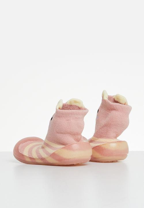 Pop Candy - Baby sock with rubber sole - pink
