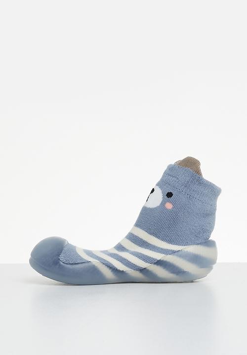 Pop Candy - Baby sock with rubber sole - blue