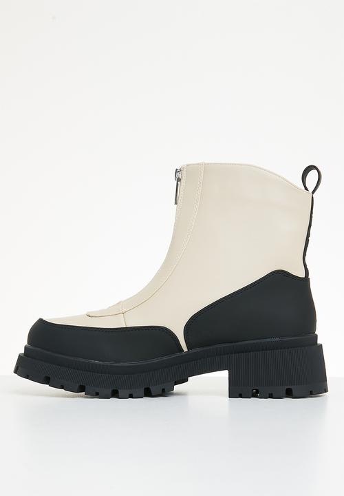 SISSY BOY - Imprint zip up boot - neutral 