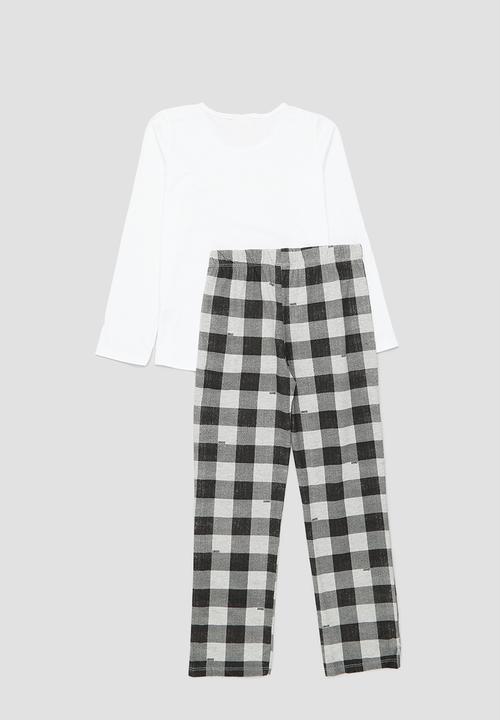 Quimby - Set - single jersey blouse and pants pajama - white