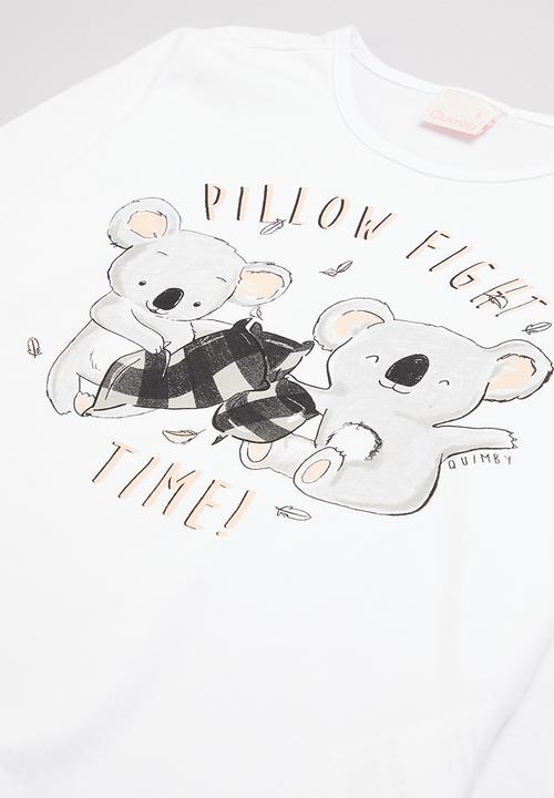 Quimby - Set - single jersey blouse and pants pajama - white