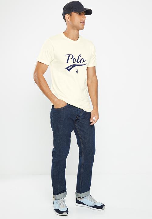 POLO - Men sport short sleeve logo tee - ecru