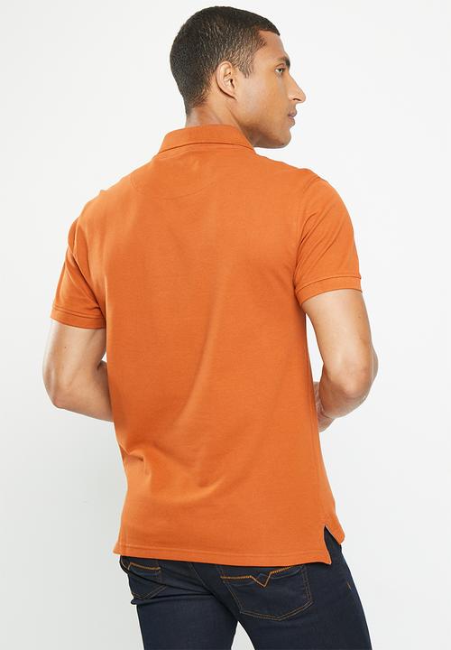 POLO - Mens pique short sleeve golfer - orange