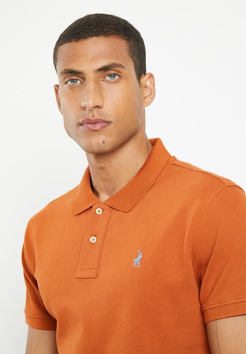 POLO - Mens pique short sleeve golfer - orange