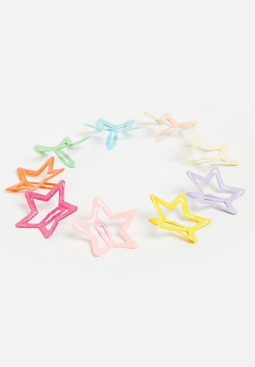 Pop Candy - Star hair clips - multi