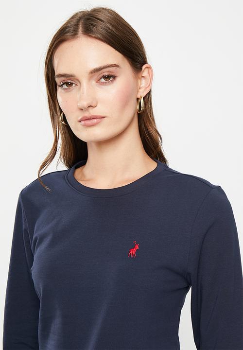 POLO - Wmn sml pony long sleeve T-shirt - navy