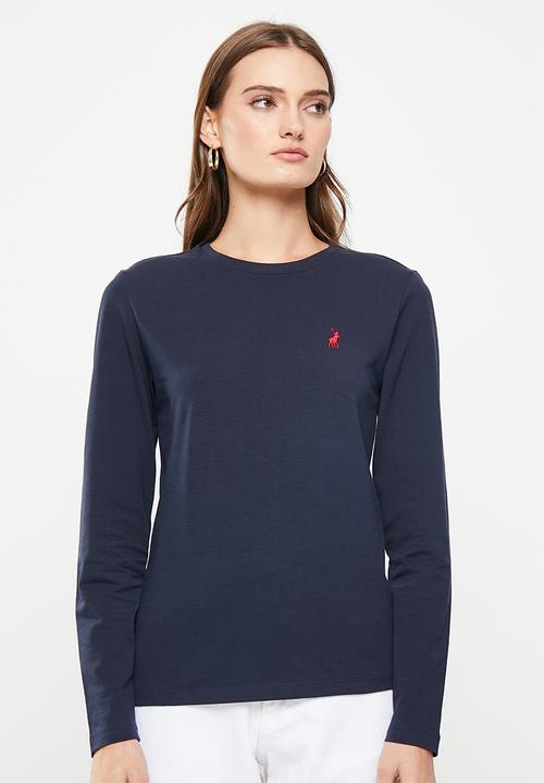 POLO - Wmn sml pony long sleeve T-shirt - navy