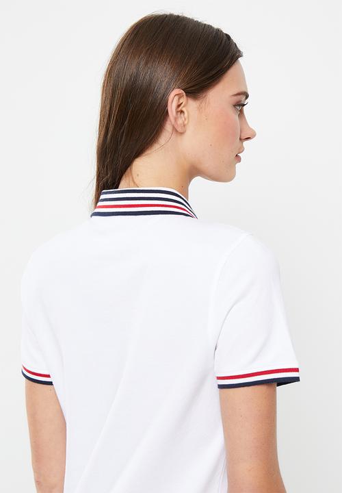 POLO - Wmn essential short sleeve golfer dress - white