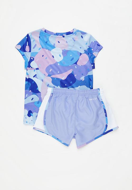 Nike - Nike girls df printed tee and tempo s - light thistle